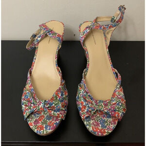 Tommy Hilfiger wedge shoes floral strappy wedges womens 10 M